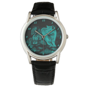 Relógio Wolf e Raven na Noite