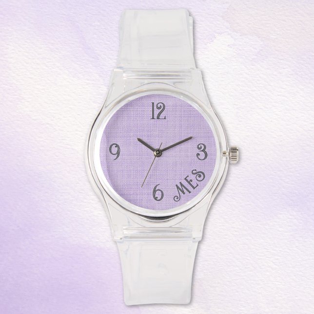 Relógio Women's Monogram Lavender Clear Silicone Watch (Criador carregado)
