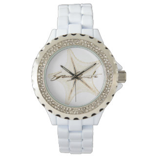 Relógio  Women's Rhinestone White Enamel Watch