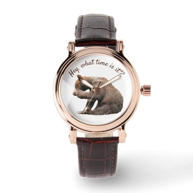 Relógio Women's Watch w/ grizzly urso cub (Frente)