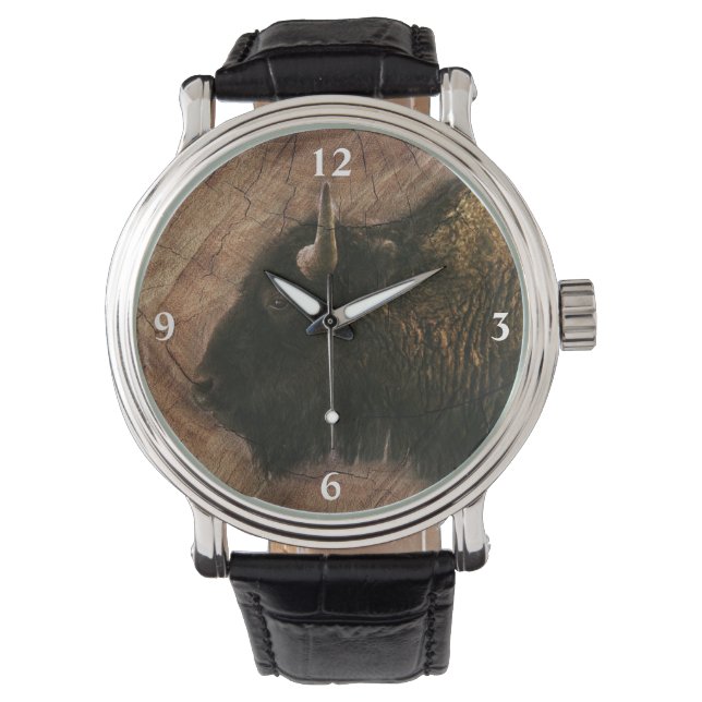 Relógio Wood Bison Buffalo Watch (Frente)