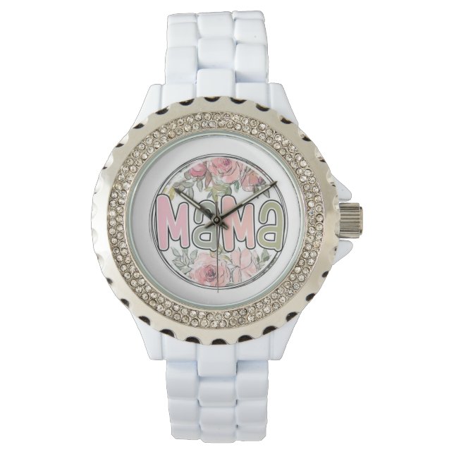 Relógio Wrist watch for mom with floral design (Frente)