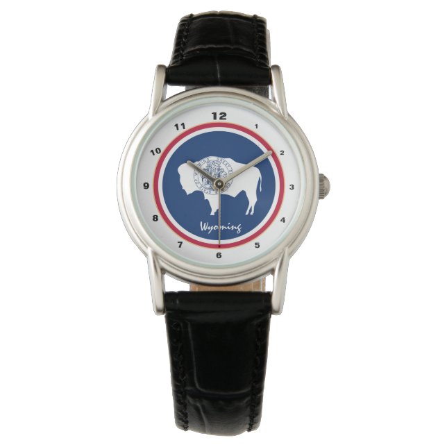 Relógio Wyoming Flag & Wyoming fashion USA /design watch (Frente)