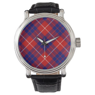 Relógio Xadrez azul-roxa-tartan