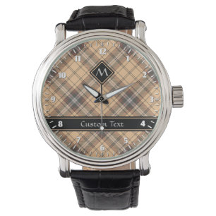 Relógio Xadrez bege e marrom