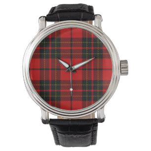 Relógio xadrez preto vermelho-de-tartan Brodie