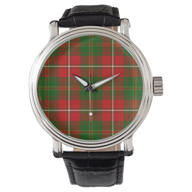 Relógio Xadrez verde-tartan (Frente)