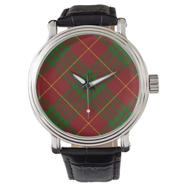 Relógio Xadrez verde-tartan (Frente)