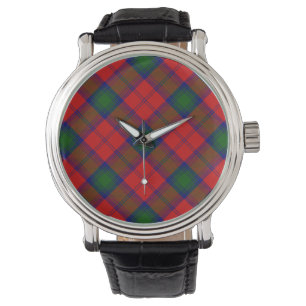 Relógio Xadrez verde-vermelha Lindsay tartan
