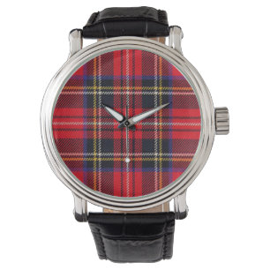 Relógio Xadrez vermelha de Stewart tartan