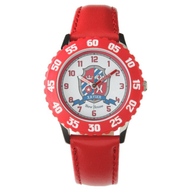 Relógio Xavier - letra X - nome que significa pássaro azul (Frente)