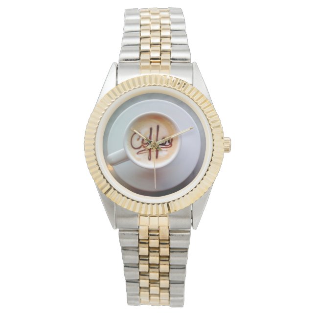 Relógio Xícara de café e molho de café em café (Frente)