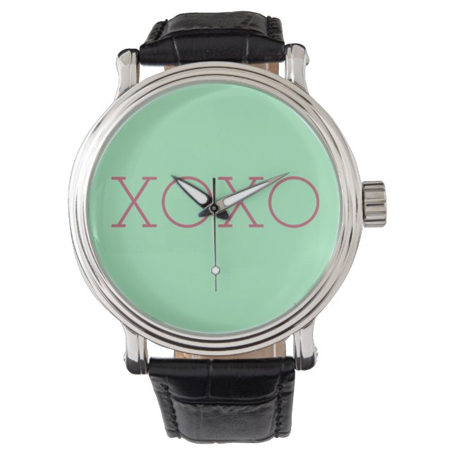 Relógio XOXO Black Leather Strap (Frente)