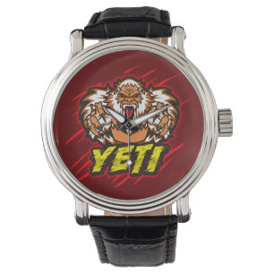 Relógio Yeti Men Vintage Black Leather Strap Watch