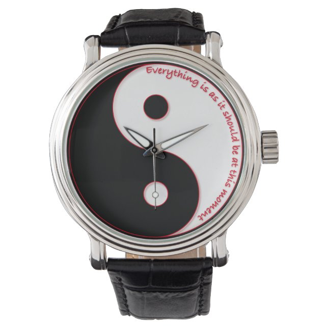 Relógio Yin e Yang "Tudo é como deveria ser..." (Frente)