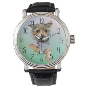 Relógio Yorkshire Terrier Dog Watercolor Watch