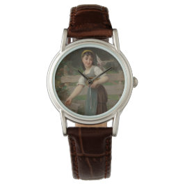 Relógio Young Girl Feeding the Doves (por Émile Munier)