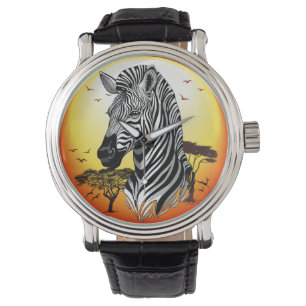 Relógio Zebra African Savanna Wild Animal