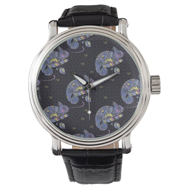 Relógio Zentangle Lizard (Frente)