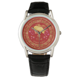 Relógio Zodiac Pig Red/Dourado ID542 chinês