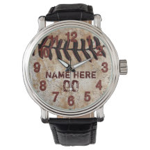 Relógios de beisebol personalizados rústicos para