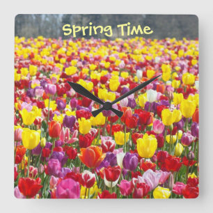 Relógios de parede da Primavera Flores de Tulipa D