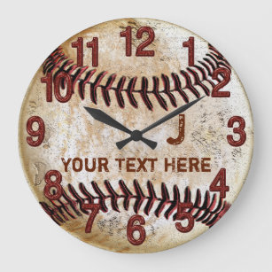 Relógios de Parede de Baseball Rustic Personalizad