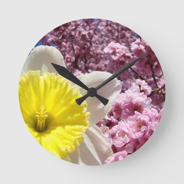 Relógios de parede de Flores de Narciso da Primave (Frente)