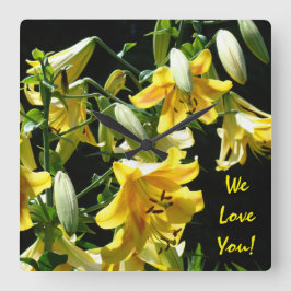 Relógios de parede We Love You Flores de Lírio Ama