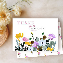 Relvado Flor Silvestre Personalizado Cartão Branco