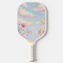 remada de pickleball floral rosa bonito