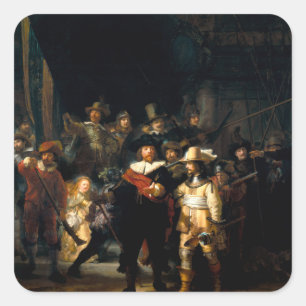 Rembrandt as etiquetas do relógio de noite