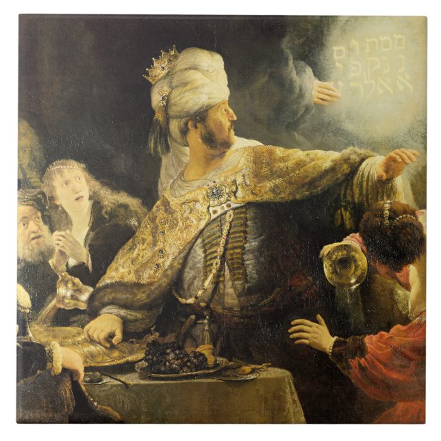 Rembrandt - Banquete de Belshazzar, (Frente)