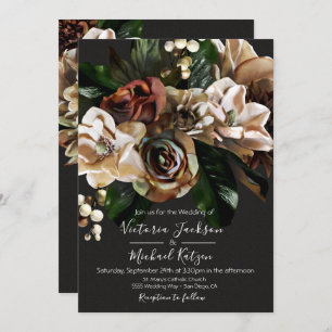 Rembrandt Floral Dark & Moody Wedding Convite