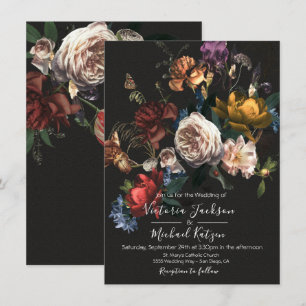 Rembrandt Floral Dark & Moody Wedding Convite