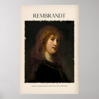 Rembrandt Saskia van Uylenburgh Impressão de Retra