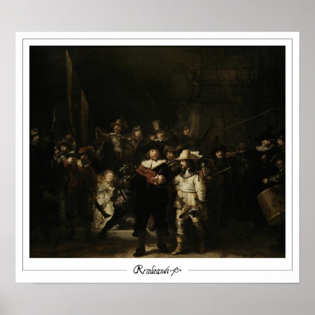 Rembrandt van Rijn Zedign Art Poster #701 (Frente)