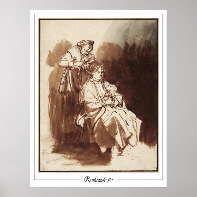 Rembrandt van Rijn Zedign Art Poster nº 157 (Frente)