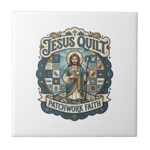 Remendo de Colcha de Jesus Fé Patchwork Jesus Colc