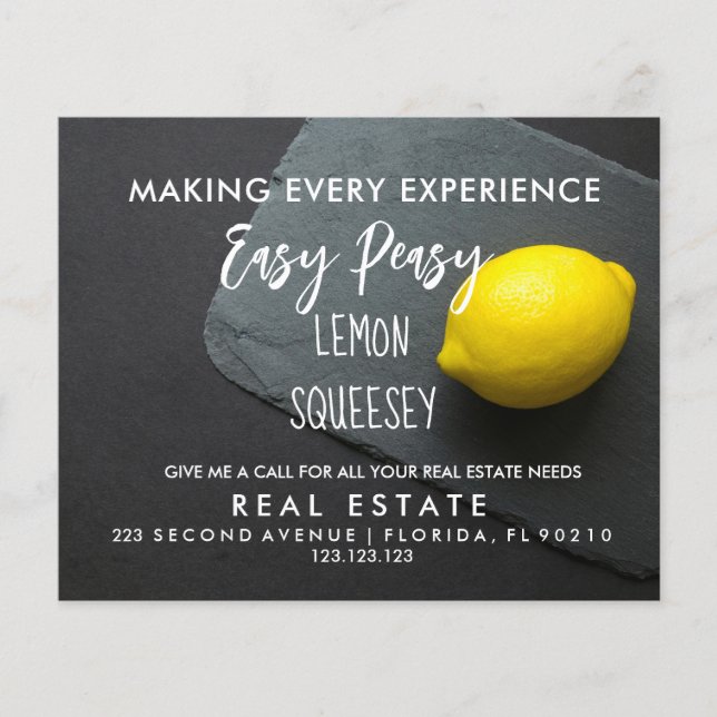 remessa de imóveis LEMON Anúncio Cartão postal (Frente)