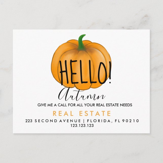 remessa de outono imobiliário Anúncio Cartão posta (Frente)
