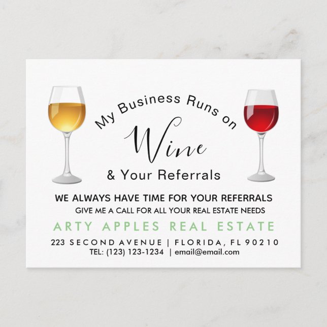 remessa de vinhos imobiliários Anúncio (Frente)