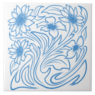 Remoinho Floral Azul Botânico