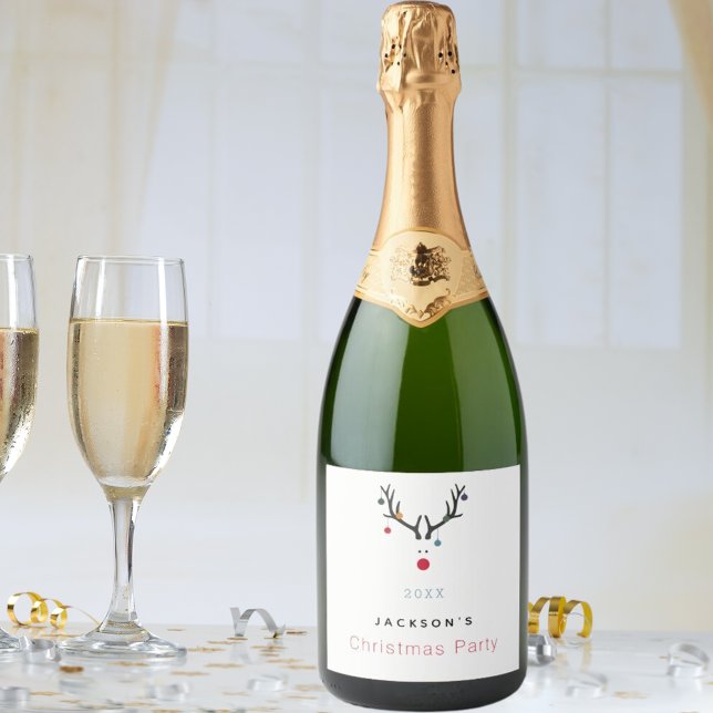 Rena branca vermelha e engraçada da festa de Natal (Criador carregado)