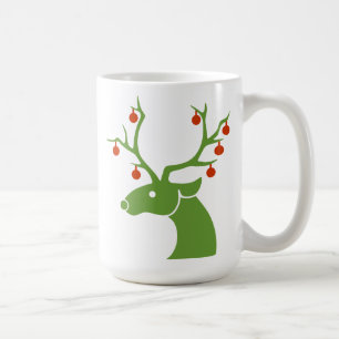 Rena com a caneca de café dos ornamento