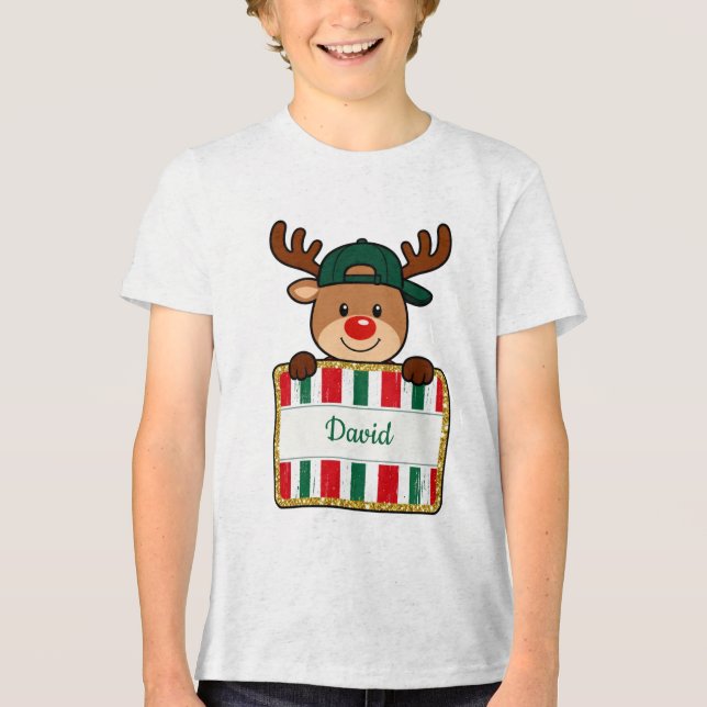 Rena de Natal com Nome Personalizado (Frente)