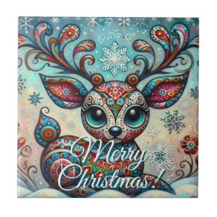 Rena de Natal de Olhos Grandes Arte Folclórica Per