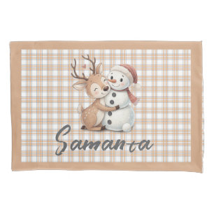 Rena de tartan plaid neve nome bege branco
