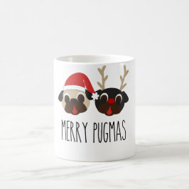 Rena do Natal de Pugmas & caneca alegres do Pug do