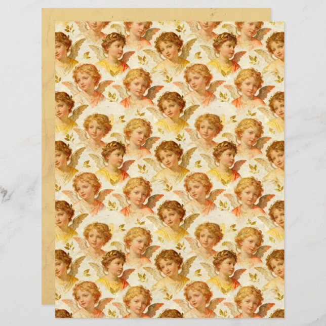 Renaissance Angels Scrapbook Paper (Frente/Verso)